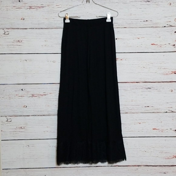 ZARA // wide leg pants lace trim - Picture 2 of 8